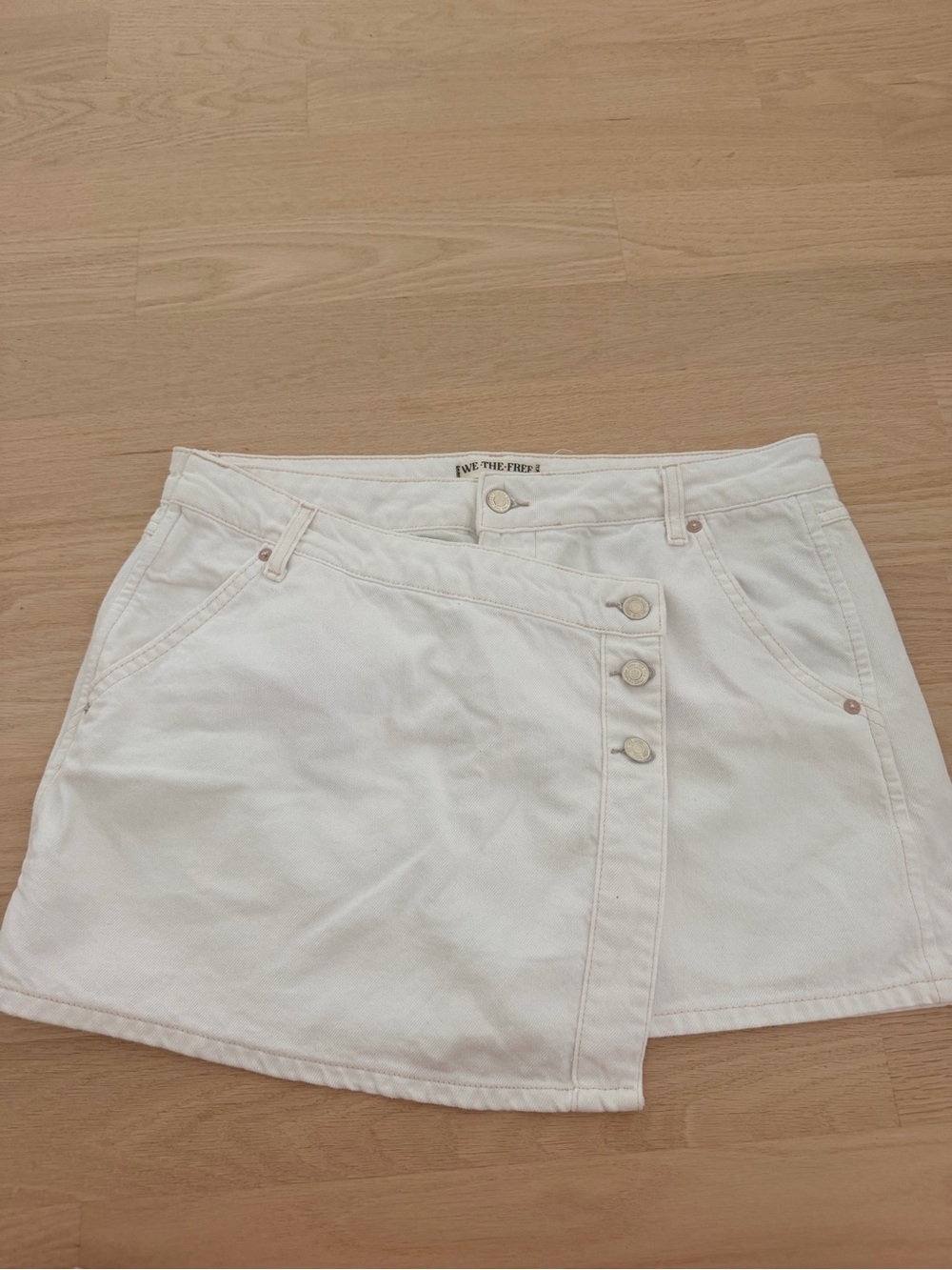 FP white jean skirt
